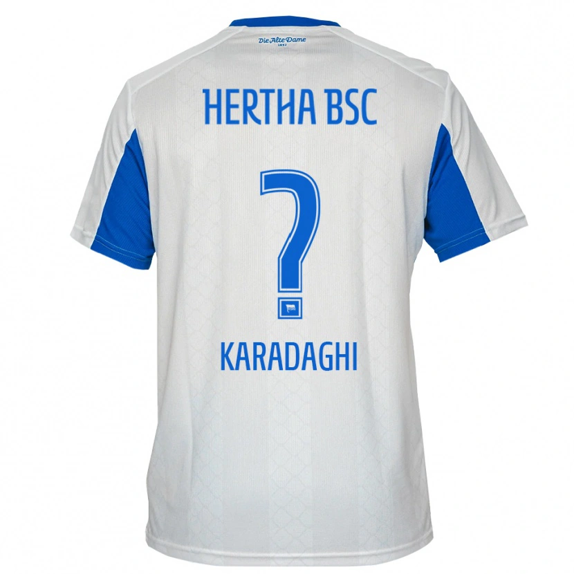 Danxen Män Faruk Karadaghi #0 Vit Blå Bortatröja Matchtröjor 2025/26 Tröjor T-Tröja