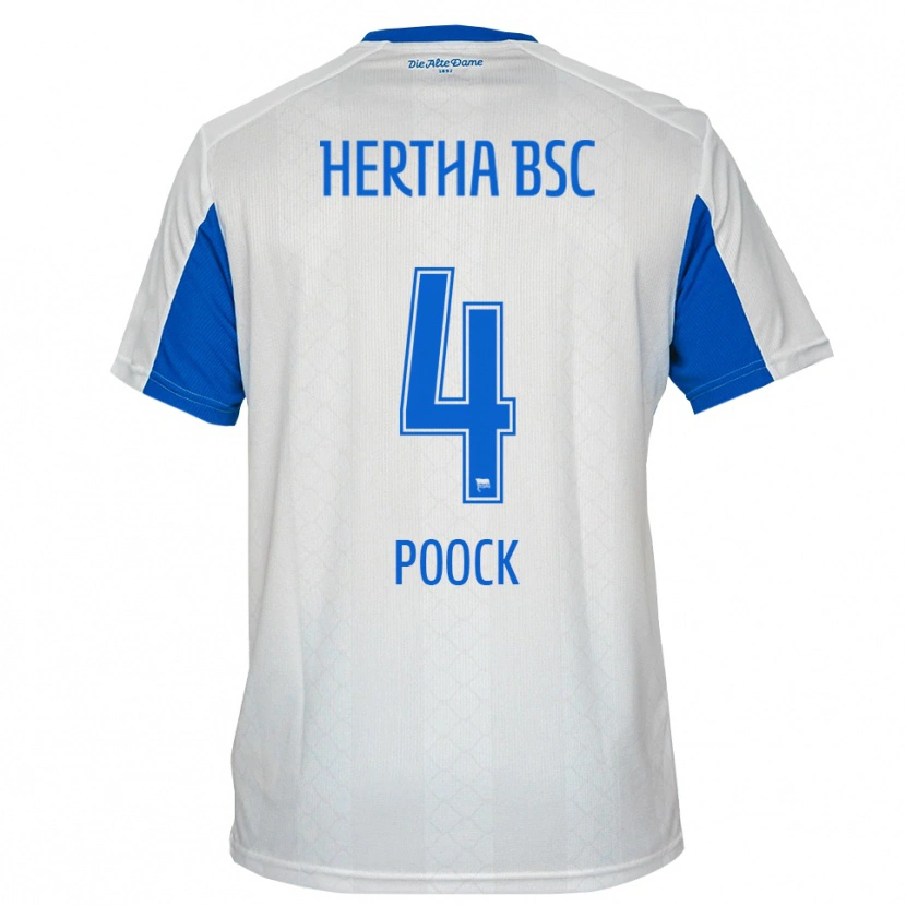 Danxen Män Svenja Poock #4 Vit Blå Bortatröja Matchtröjor 2025/26 Tröjor T-Tröja