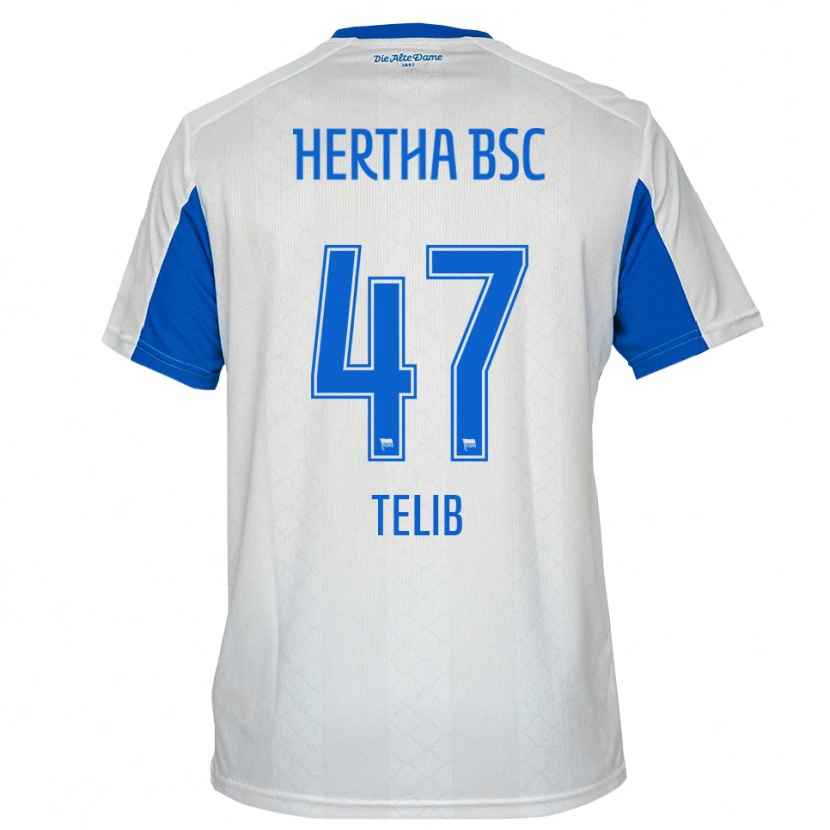 Danxen Män Selim Telib #47 Vit Blå Bortatröja Matchtröjor 2025/26 Tröjor T-Tröja