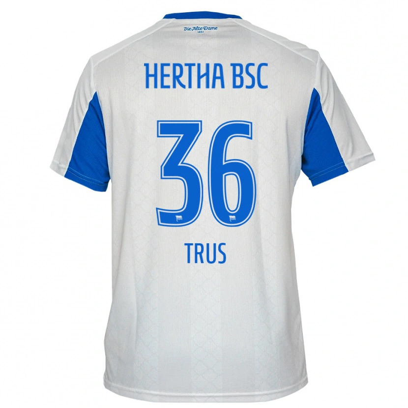 Danxen Män Luis Trus #36 Vit Blå Bortatröja Matchtröjor 2025/26 Tröjor T-Tröja