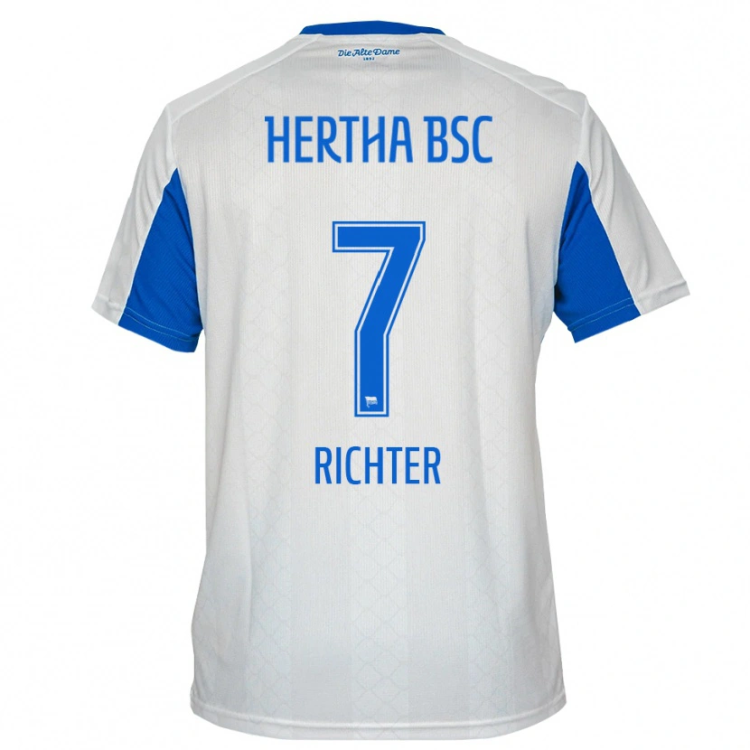 Danxen Män Joel Richter #7 Vit Blå Bortatröja Matchtröjor 2025/26 Tröjor T-Tröja
