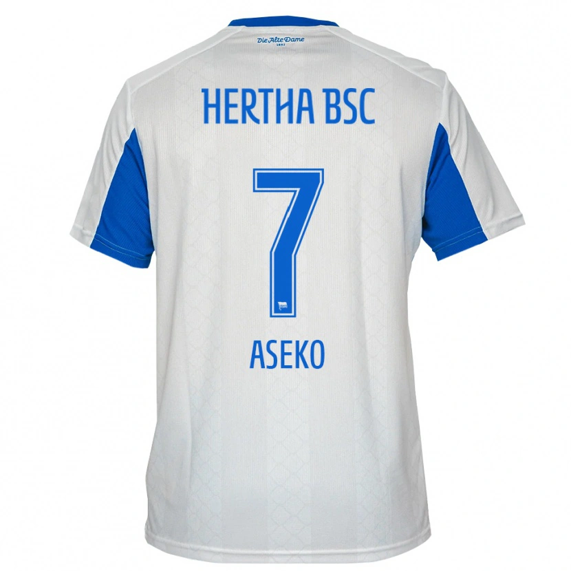 Danxen Män Benjamin Aseko #7 Vit Blå Bortatröja Matchtröjor 2025/26 Tröjor T-Tröja