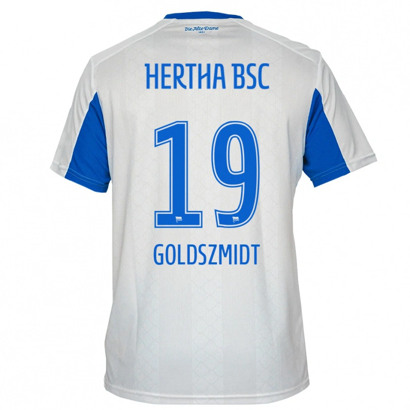 Danxen Män Milo Goldszmidt #19 Vit Blå Bortatröja Matchtröjor 2025/26 Tröjor T-Tröja