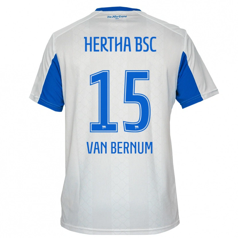 Danxen Män Ben Van Bernum #15 Vit Blå Bortatröja Matchtröjor 2025/26 Tröjor T-Tröja