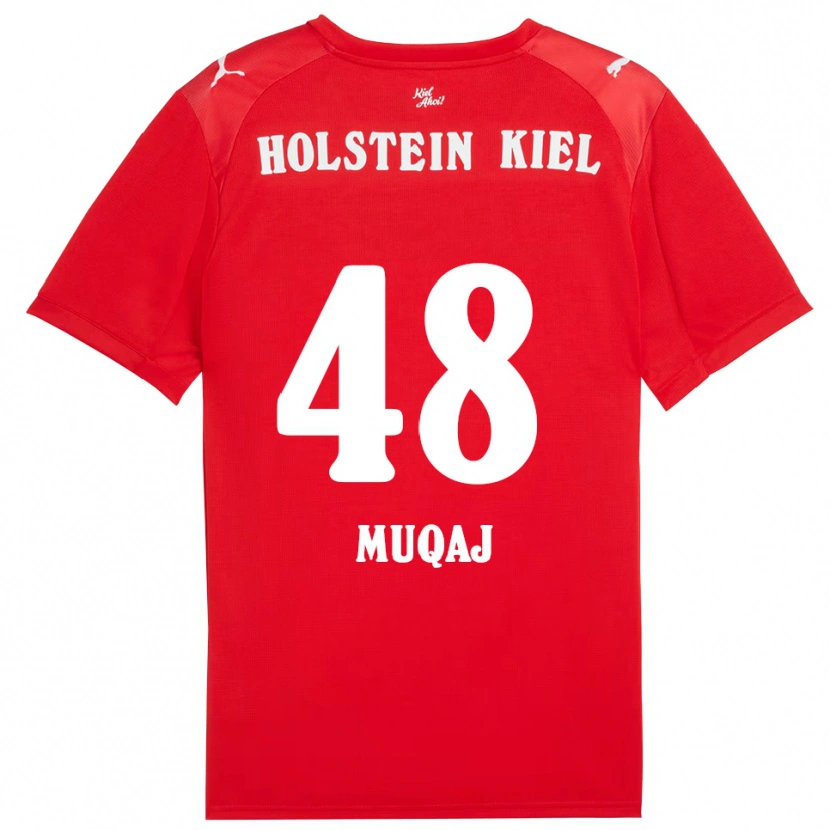 Danxen Män Hamza Muqaj #48 Röd Blå Bortatröja Matchtröjor 2025/26 Tröjor T-Tröja
