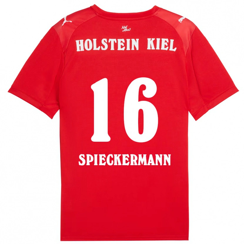 Danxen Män Tim Spieckermann #16 Röd Blå Bortatröja Matchtröjor 2025/26 Tröjor T-Tröja