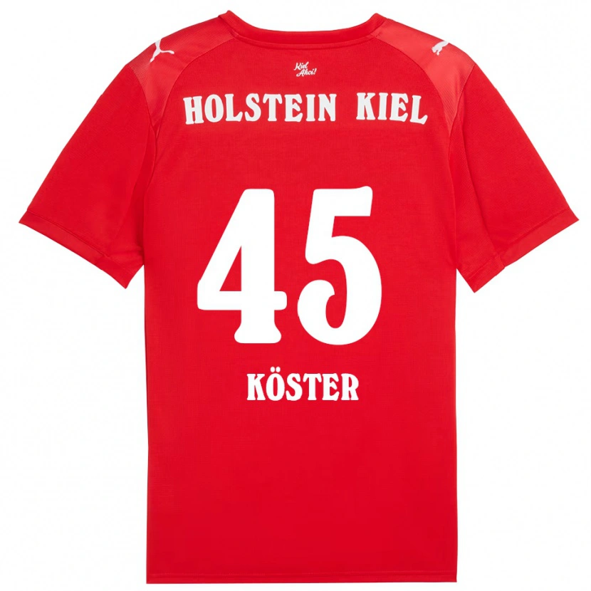 Danxen Män Louis Köster #45 Röd Blå Bortatröja Matchtröjor 2025/26 Tröjor T-Tröja