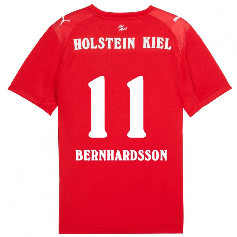Danxen Män Alexander Bernhardsson #11 Röd Blå Bortatröja Matchtröjor 2025/26 Tröjor T-Tröja