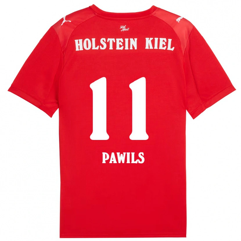 Danxen Män Jan-Luca Pawils #11 Röd Blå Bortatröja Matchtröjor 2025/26 Tröjor T-Tröja