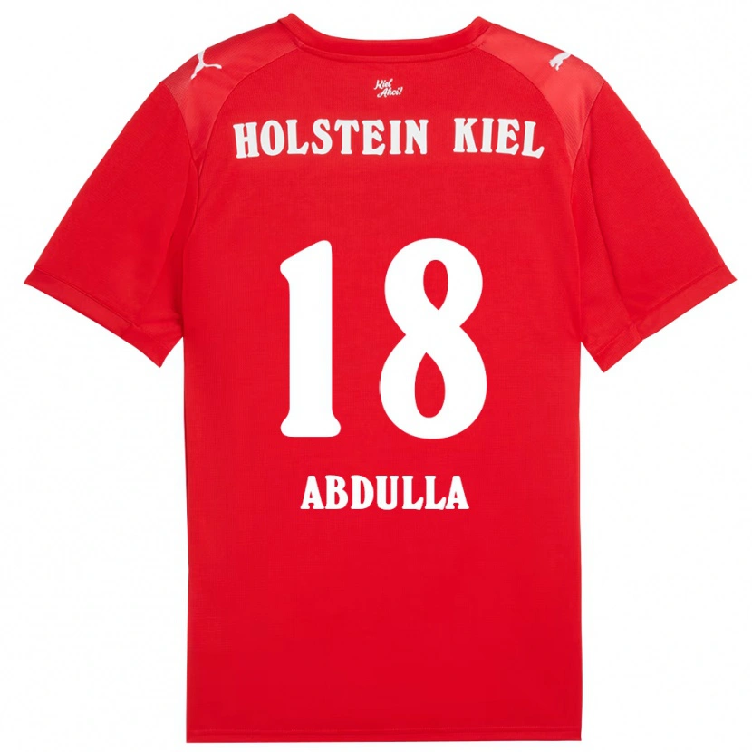 Danxen Män Ali Abdulla #18 Röd Blå Bortatröja Matchtröjor 2025/26 Tröjor T-Tröja