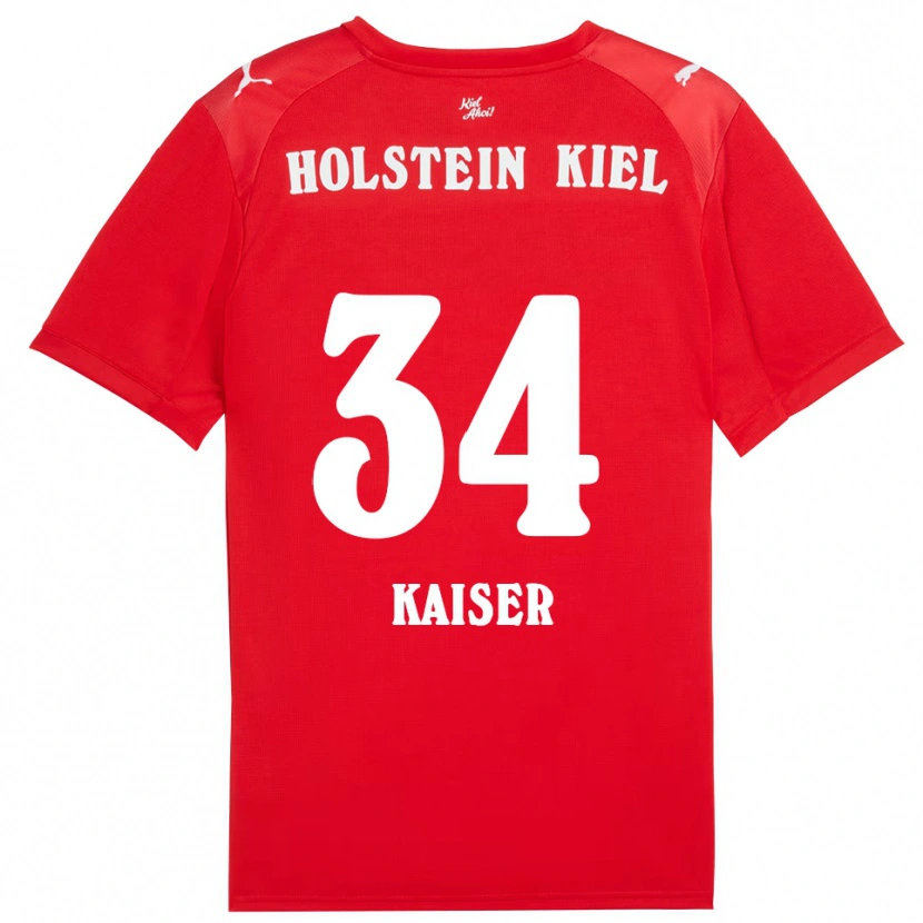 Danxen Män Konstantin Kaiser #34 Röd Blå Bortatröja Matchtröjor 2025/26 Tröjor T-Tröja