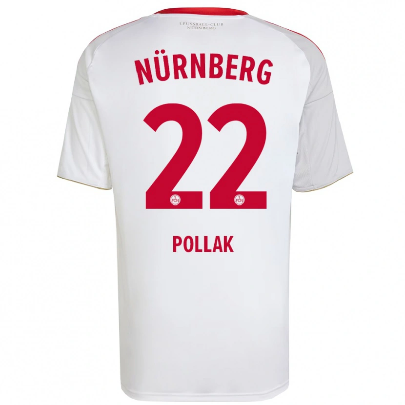 Danxen Män Julia Pollak #22 Vit Röd Bortatröja Matchtröjor 2025/26 Tröjor T-Tröja