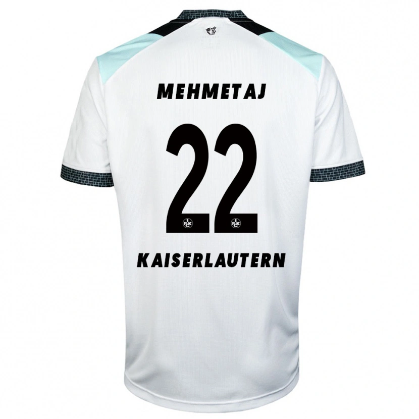 Danxen Män Alban Mehmetaj #22 Vit Svart Bortatröja Matchtröjor 2025/26 Tröjor T-Tröja