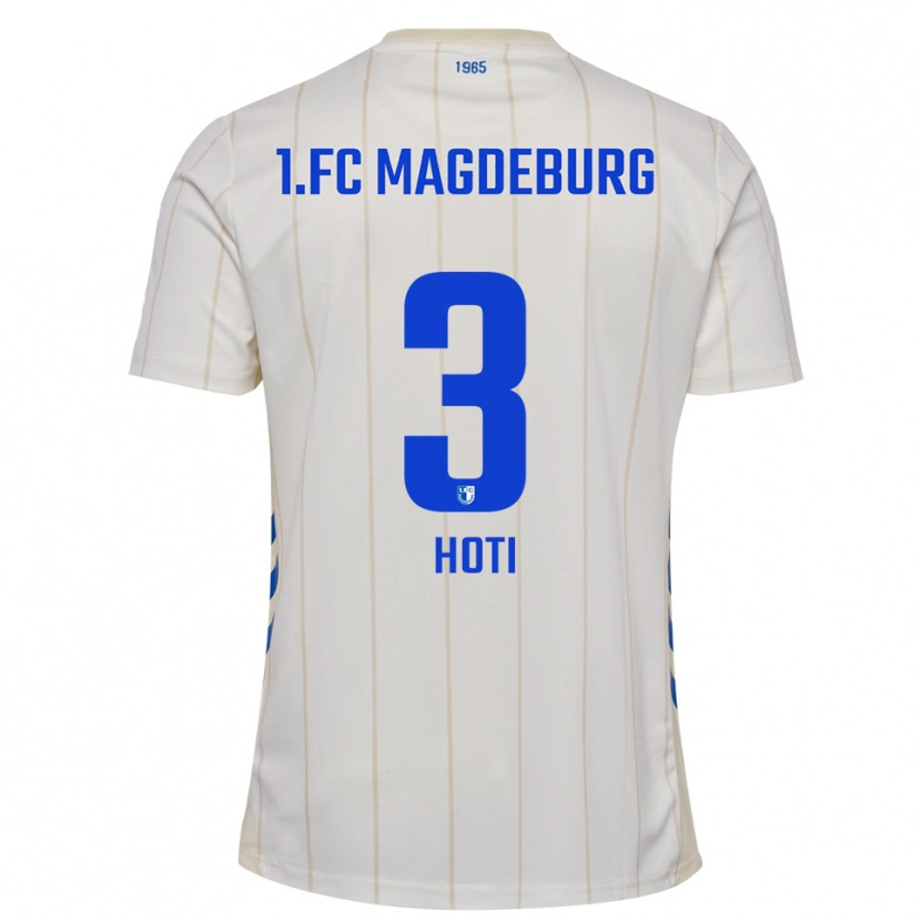 Danxen Män Andi Hoti #3 Vit Blå Bortatröja Matchtröjor 2025/26 Tröjor T-Tröja