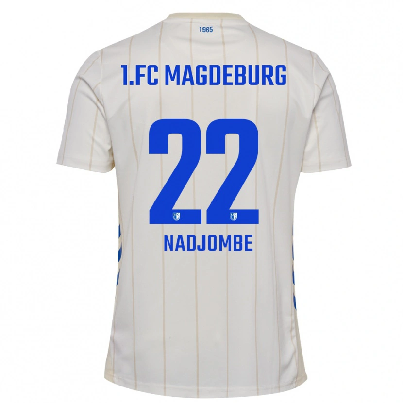 Danxen Män Pierre Nadjombe #22 Vit Blå Bortatröja Matchtröjor 2025/26 Tröjor T-Tröja