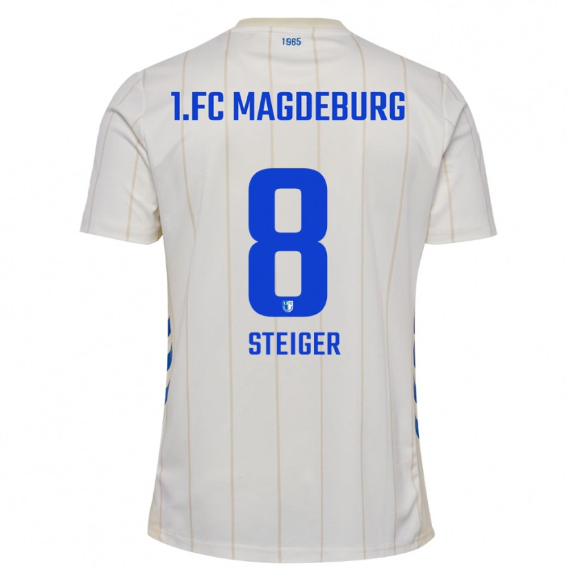 Danxen Män Kim Steiger #8 Vit Blå Bortatröja Matchtröjor 2025/26 Tröjor T-Tröja