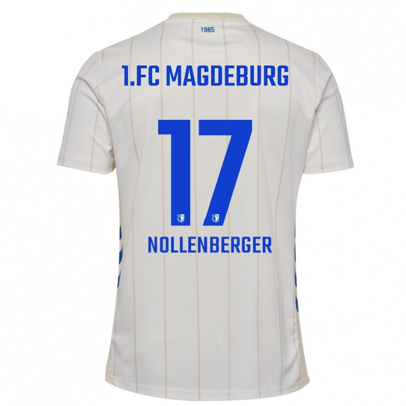 Danxen Män Alexander Nollenberger #17 Vit Blå Bortatröja Matchtröjor 2025/26 Tröjor T-Tröja