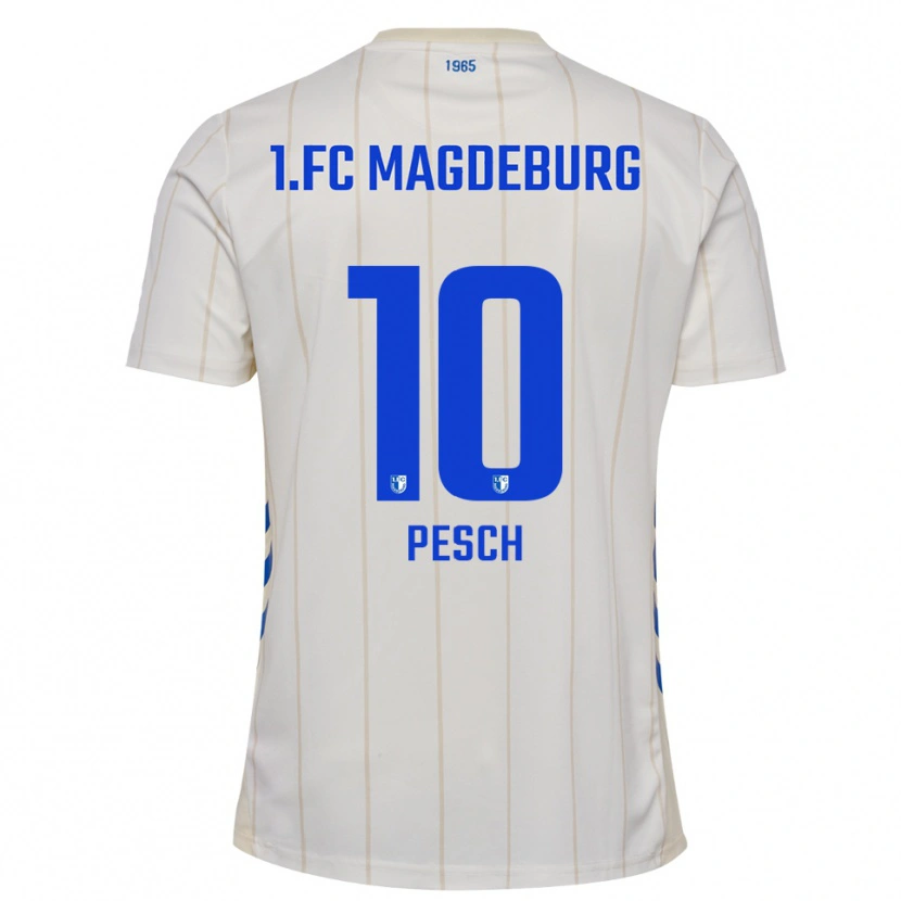 Danxen Män Noah Pesch #10 Vit Blå Bortatröja Matchtröjor 2025/26 Tröjor T-Tröja