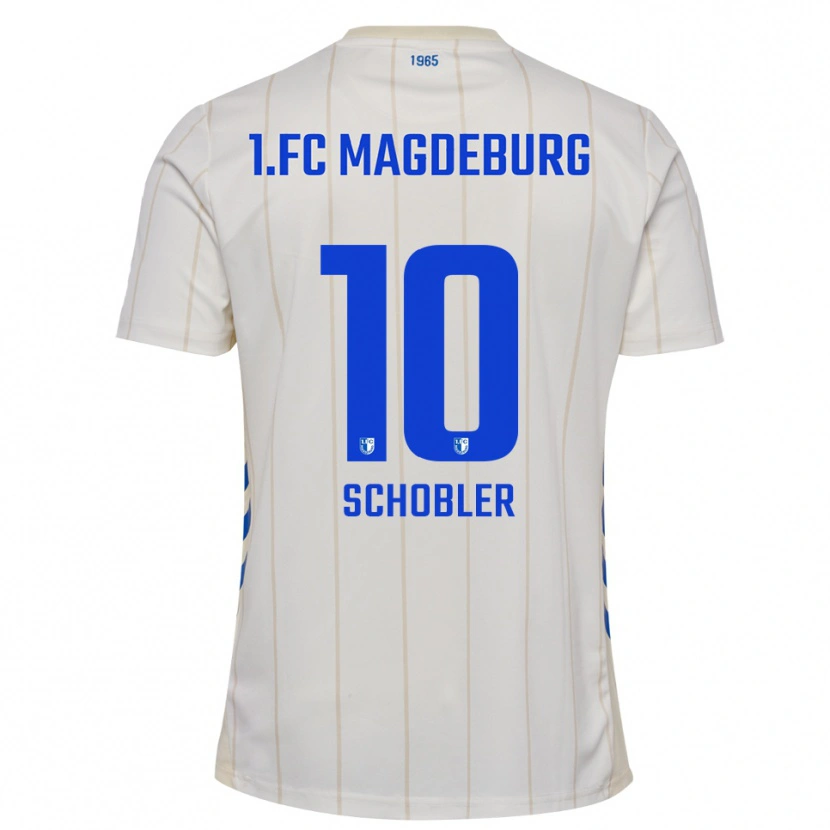 Danxen Män Laurin Schößler #10 Vit Blå Bortatröja Matchtröjor 2025/26 Tröjor T-Tröja
