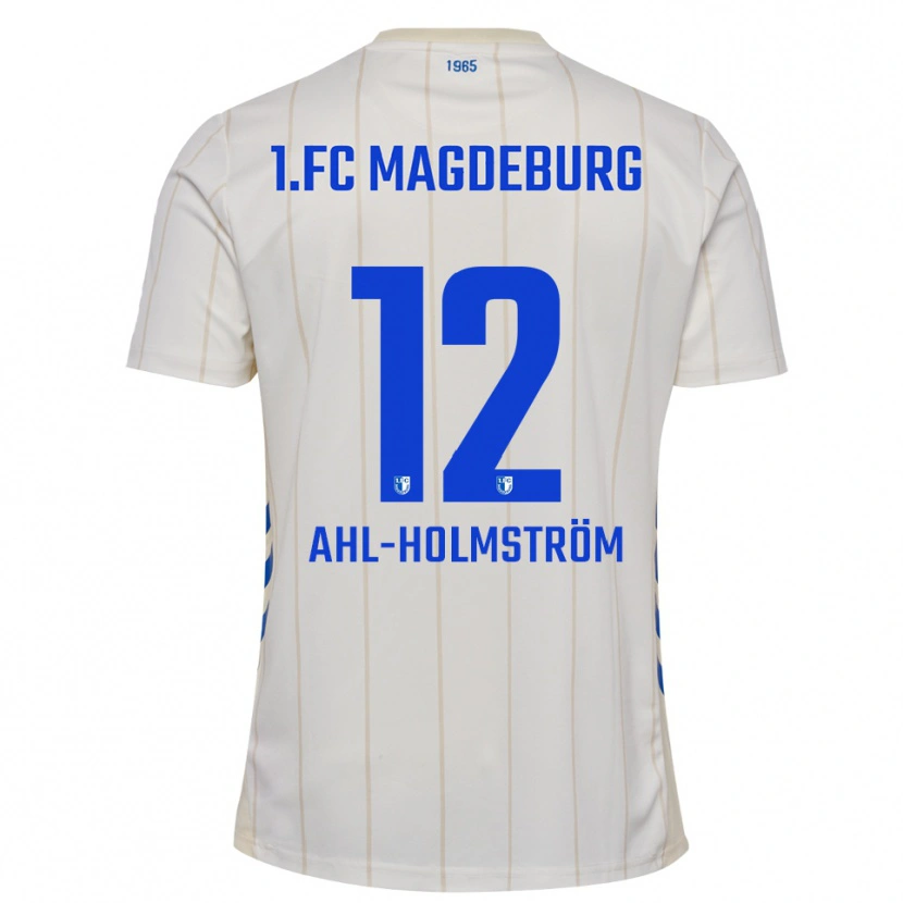 Danxen Män Alexander Ahl-Holmström #12 Vit Blå Bortatröja Matchtröjor 2025/26 Tröjor T-Tröja
