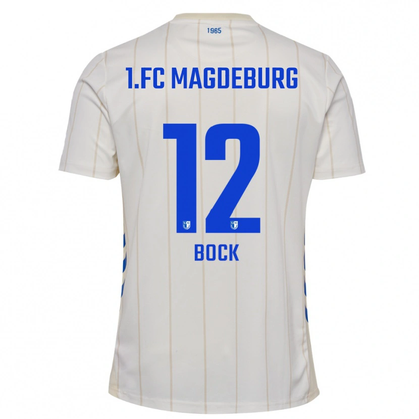 Danxen Män Armin Bock #12 Vit Blå Bortatröja Matchtröjor 2025/26 Tröjor T-Tröja