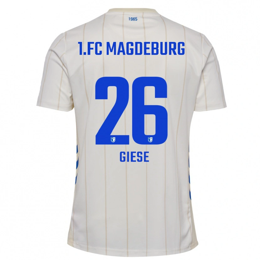 Danxen Män Johanna Giese #26 Vit Blå Bortatröja Matchtröjor 2025/26 Tröjor T-Tröja