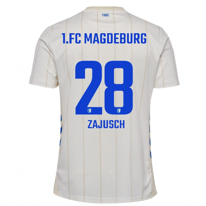 Danxen Män Marcel Zajusch #28 Vit Blå Bortatröja Matchtröjor 2025/26 Tröjor T-Tröja
