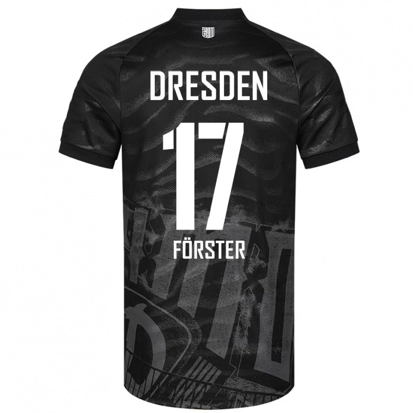 Danxen Män Collin Förster #17 Svart Grå Bortatröja Matchtröjor 2025/26 Tröjor T-Tröja
