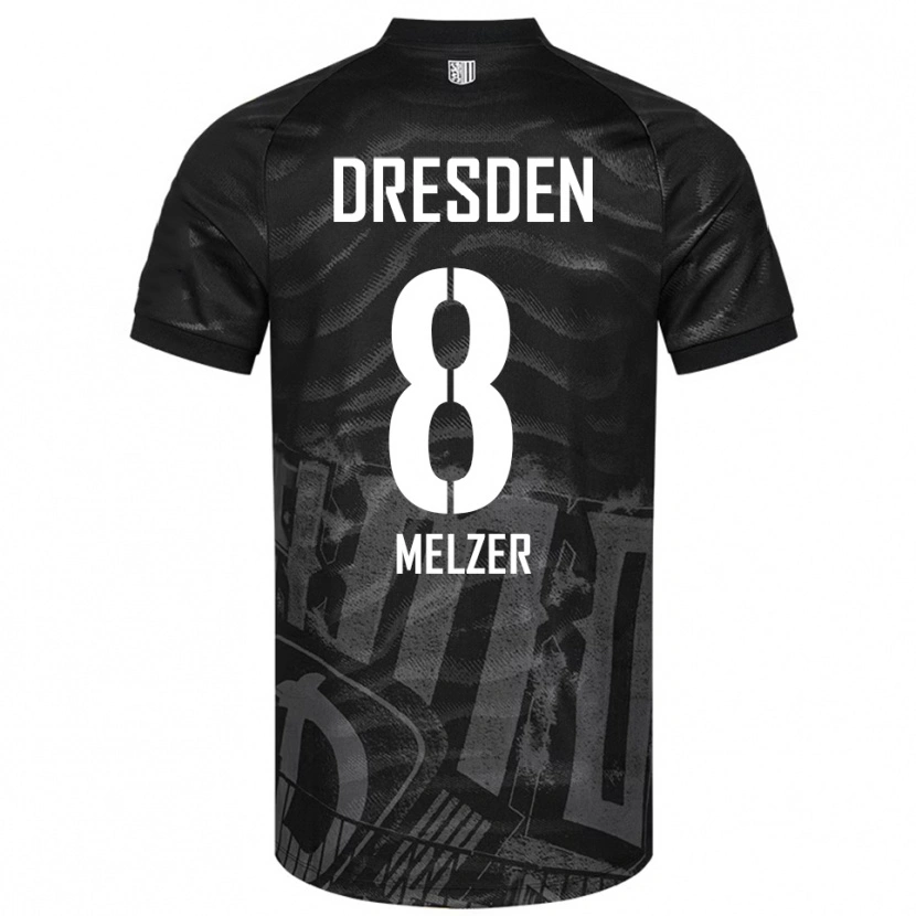 Danxen Män Otto Melzer #8 Svart Grå Bortatröja Matchtröjor 2025/26 Tröjor T-Tröja