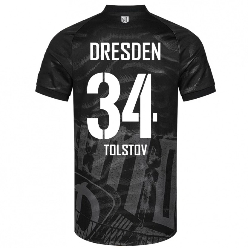 Danxen Män Maik Tolstov #34 Svart Grå Bortatröja Matchtröjor 2025/26 Tröjor T-Tröja