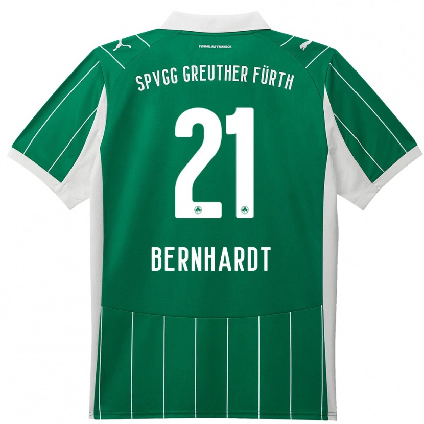 Danxen Män Luca Bernhardt #21 Grön Vit Bortatröja Matchtröjor 2025/26 Tröjor T-Tröja