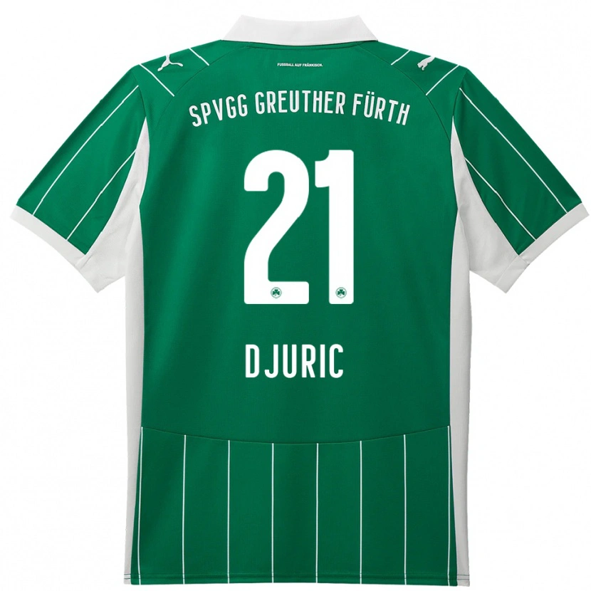 Danxen Män Andrej Djuric #21 Grön Vit Bortatröja Matchtröjor 2025/26 Tröjor T-Tröja