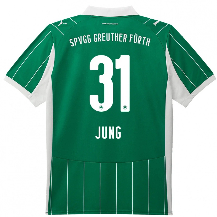 Danxen Män Sebastian Jung #31 Grön Vit Bortatröja Matchtröjor 2025/26 Tröjor T-Tröja