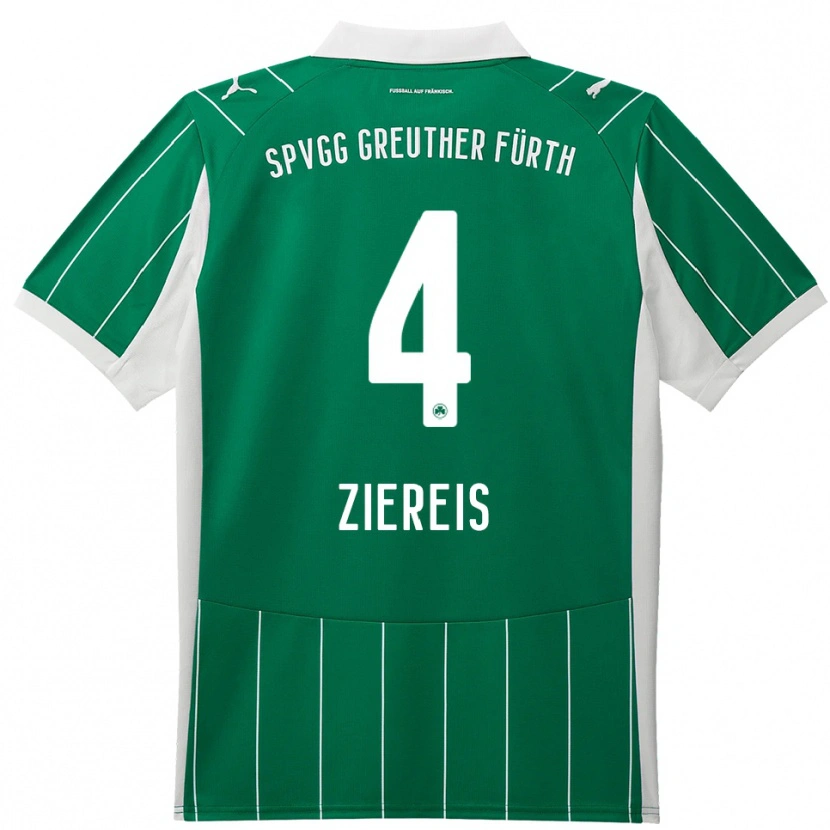 Danxen Män Philipp Ziereis #4 Grön Vit Bortatröja Matchtröjor 2025/26 Tröjor T-Tröja