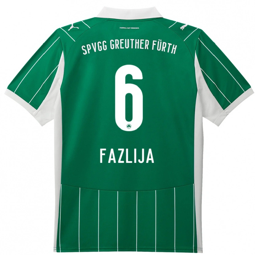 Danxen Män Arjanit Fazlija #6 Grön Vit Bortatröja Matchtröjor 2025/26 Tröjor T-Tröja