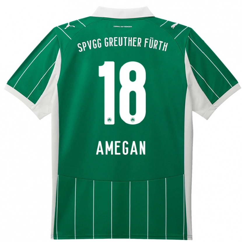 Danxen Män Dodji Amegan #18 Grön Vit Bortatröja Matchtröjor 2025/26 Tröjor T-Tröja