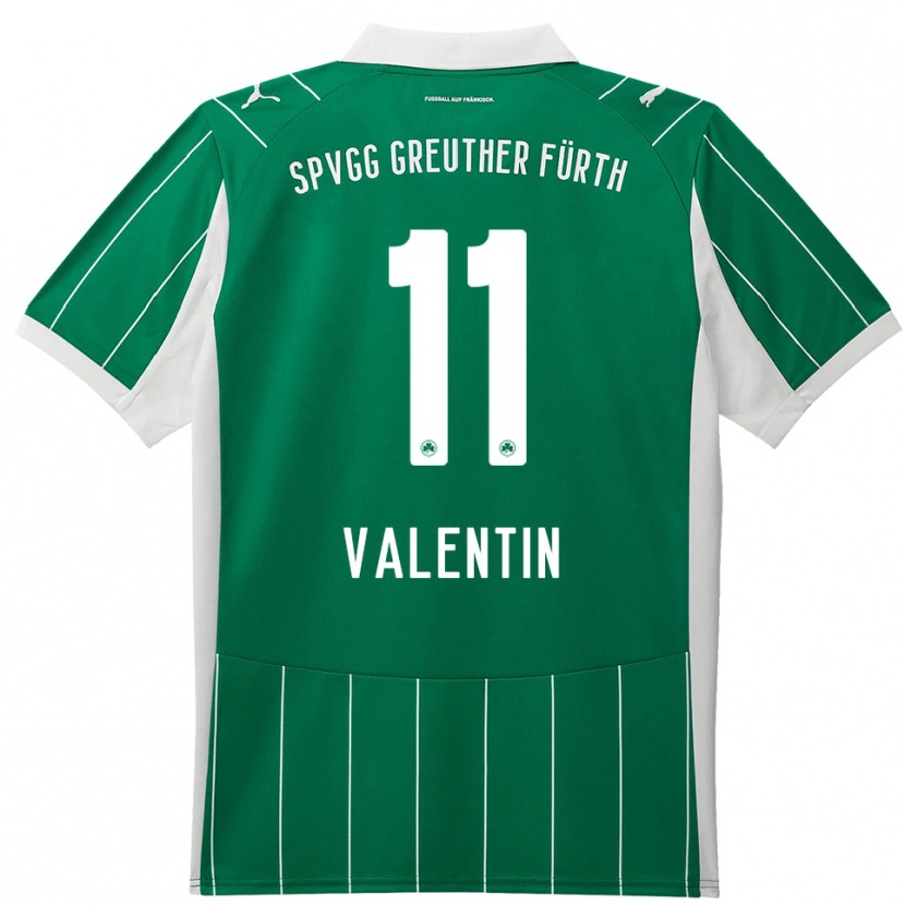 Danxen Män Jonas Valentin #11 Grön Vit Bortatröja Matchtröjor 2025/26 Tröjor T-Tröja