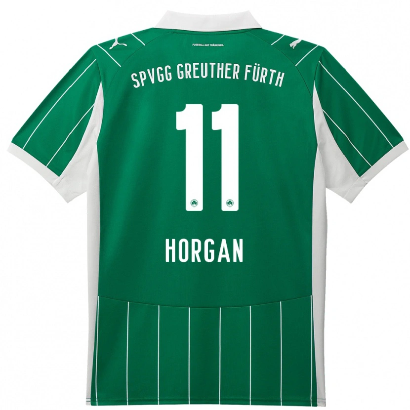 Danxen Män Finn Horgan #11 Grön Vit Bortatröja Matchtröjor 2025/26 Tröjor T-Tröja
