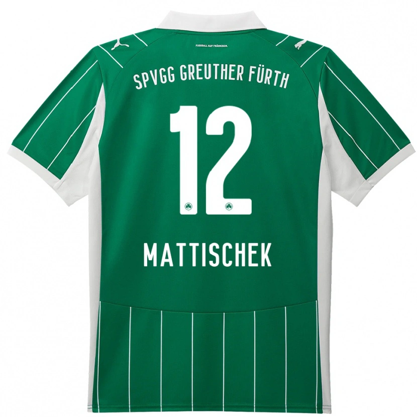 Danxen Män Jakob Mattischek #12 Grön Vit Bortatröja Matchtröjor 2025/26 Tröjor T-Tröja