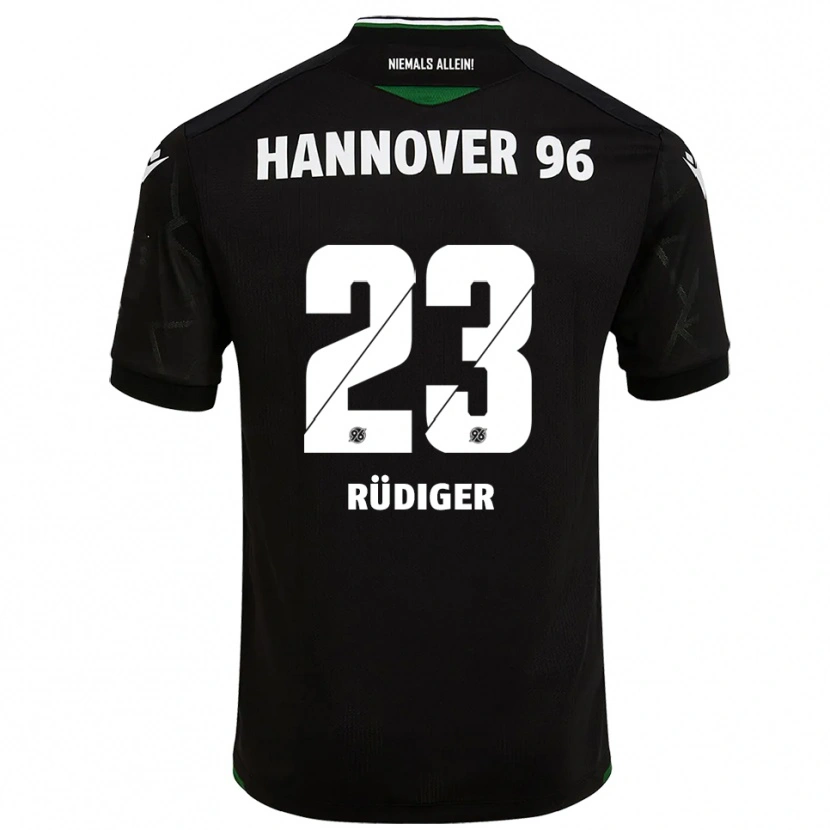 Danxen Män Fin-Luca Rüdiger #23 Svart Grön Bortatröja Matchtröjor 2025/26 Tröjor T-Tröja