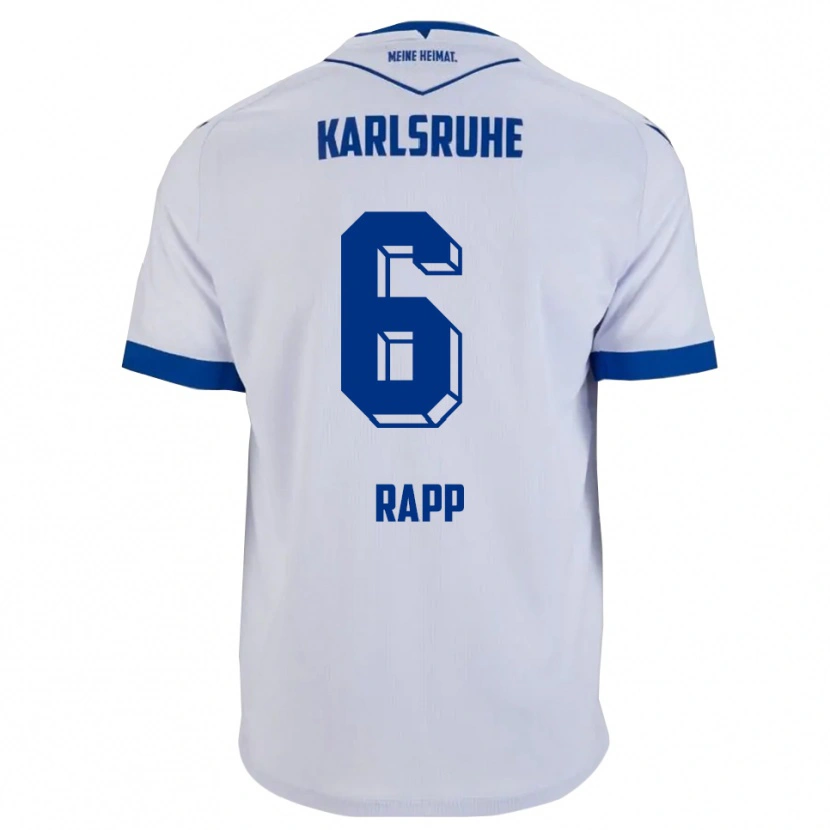 Danxen Män Nicolai Rapp #6 Vit Blå Bortatröja Matchtröjor 2025/26 Tröjor T-Tröja