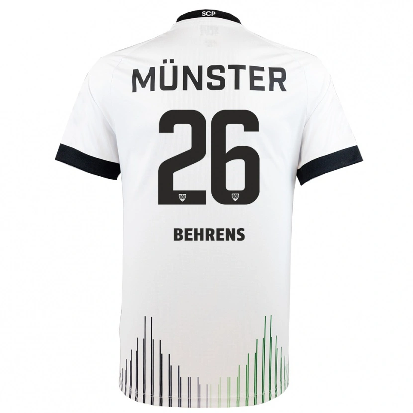 Danxen Män Morten Behrens #26 Vit Svart Bortatröja Matchtröjor 2025/26 Tröjor T-Tröja