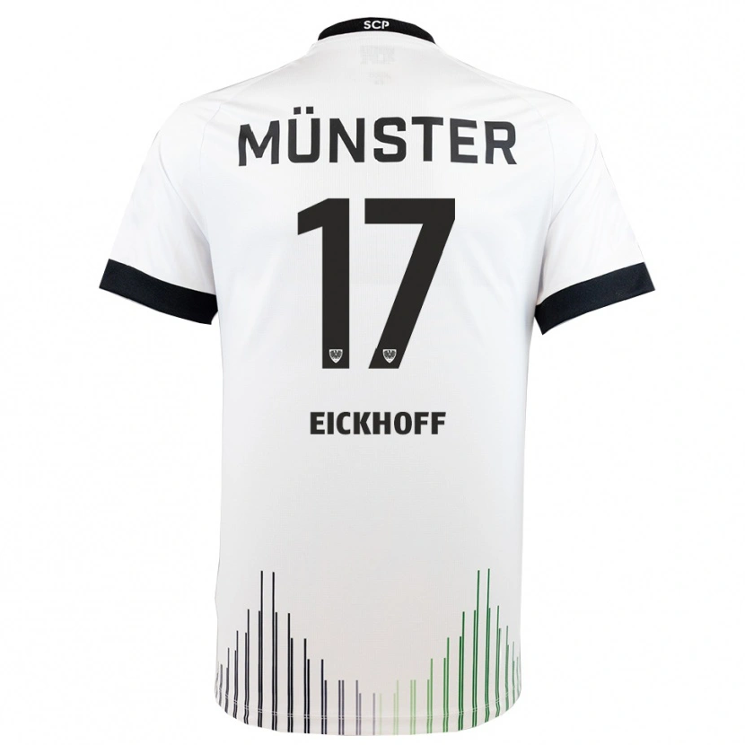 Danxen Män Bennet Eickhoff #17 Vit Svart Bortatröja Matchtröjor 2025/26 Tröjor T-Tröja