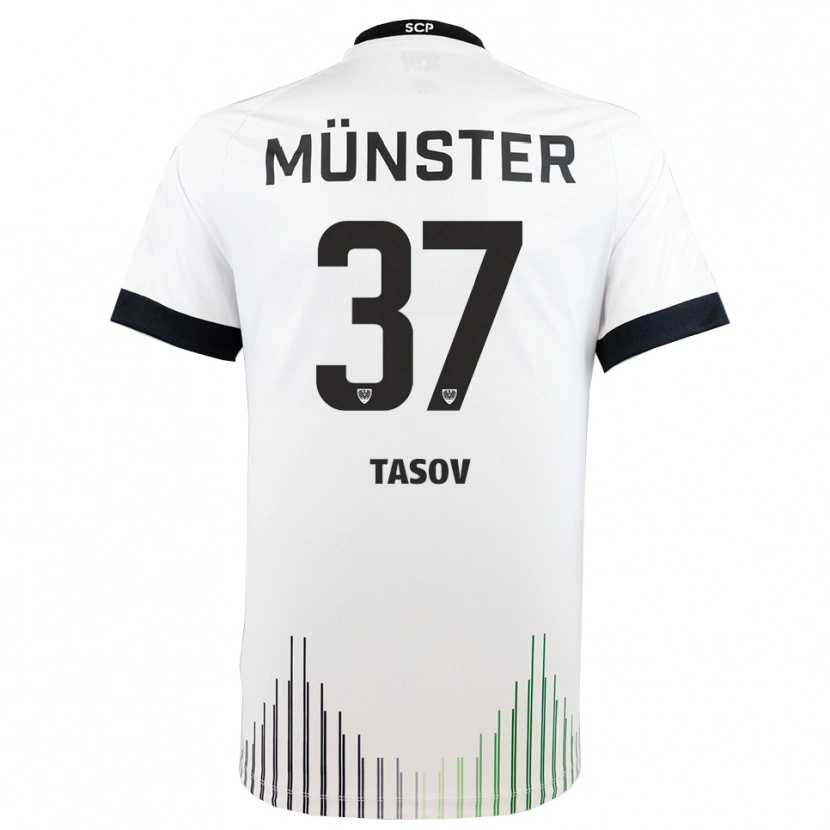Danxen Män Leon Tasov #37 Vit Svart Bortatröja Matchtröjor 2025/26 Tröjor T-Tröja