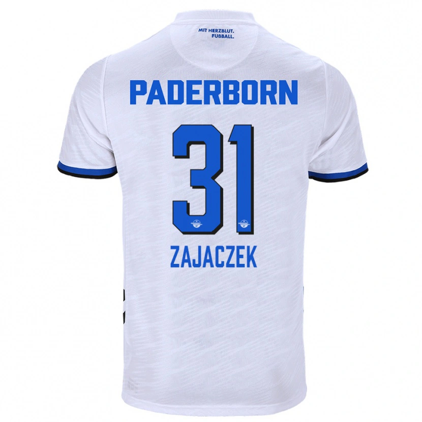 Danxen Män Arne Zajaczek #31 Vit Blå Bortatröja Matchtröjor 2025/26 Tröjor T-Tröja