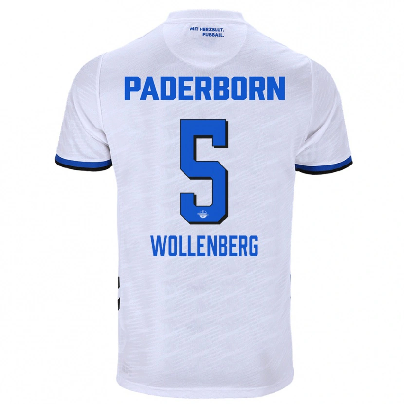 Danxen Män Paul Wollenberg #5 Vit Blå Bortatröja Matchtröjor 2025/26 Tröjor T-Tröja