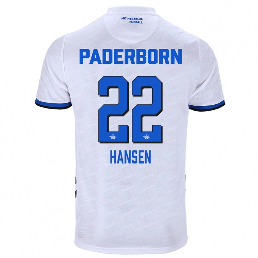Danxen Män Mattes Hansen #22 Vit Blå Bortatröja Matchtröjor 2025/26 Tröjor T-Tröja