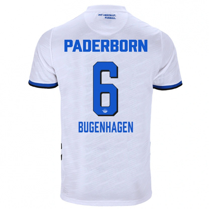 Danxen Män Julius Bugenhagen #6 Vit Blå Bortatröja Matchtröjor 2025/26 Tröjor T-Tröja