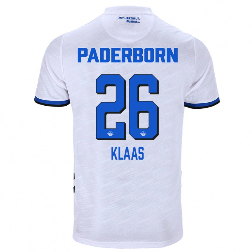 Danxen Män Sebastian Klaas #26 Vit Blå Bortatröja Matchtröjor 2025/26 Tröjor T-Tröja