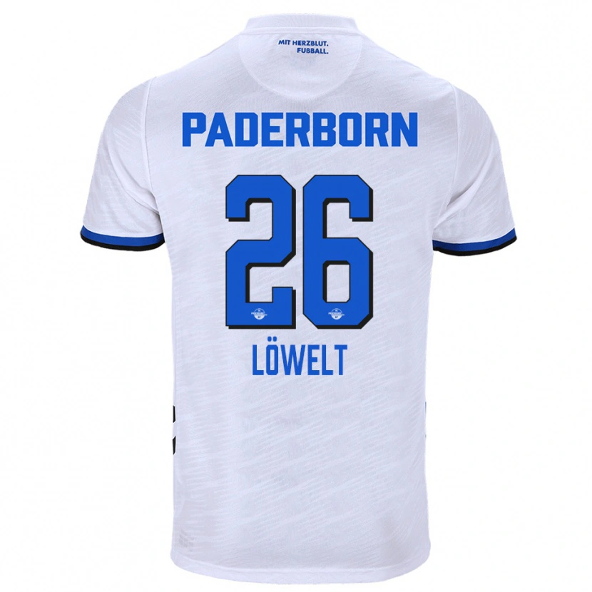 Danxen Män Luca Löwelt #26 Vit Blå Bortatröja Matchtröjor 2025/26 Tröjor T-Tröja
